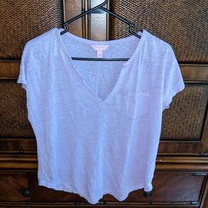 Billy Pulitzer lavender linen shirt